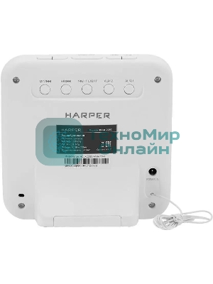Радиобудильник Harper HCLK-2060 зеленый LED подсв:белая часы:цифровые AM/FM