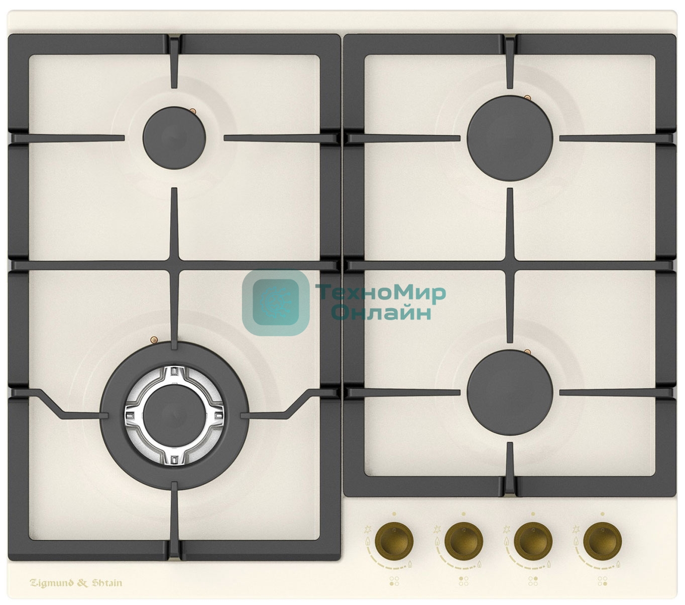 Газовая варочная панель Zigmund & Shtain G 16.6 X независимая, бежевый