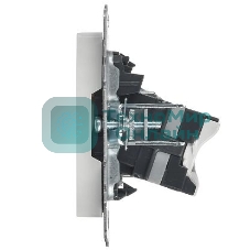 Розетка телевизионная двойная IEK BRITE BR-AK20-1-K01 TV+RJ45 кат.5E РТВ/РК12-БрБ белый