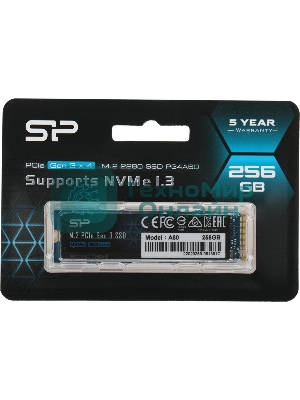 Накопитель SSD Silicon Power M-Series, 256Gb, PCIe 3.0 x4, M.2 2280, NVMe, R/W 2200/1600