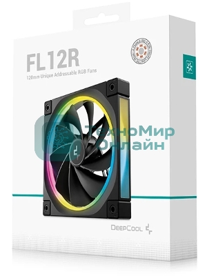 Вентилятор для корпуса Deepcool FL12R Reverse ARGb 120х120x25 черный 4-pin 33.9дБ (R-FL12R-BKAPN1-G)