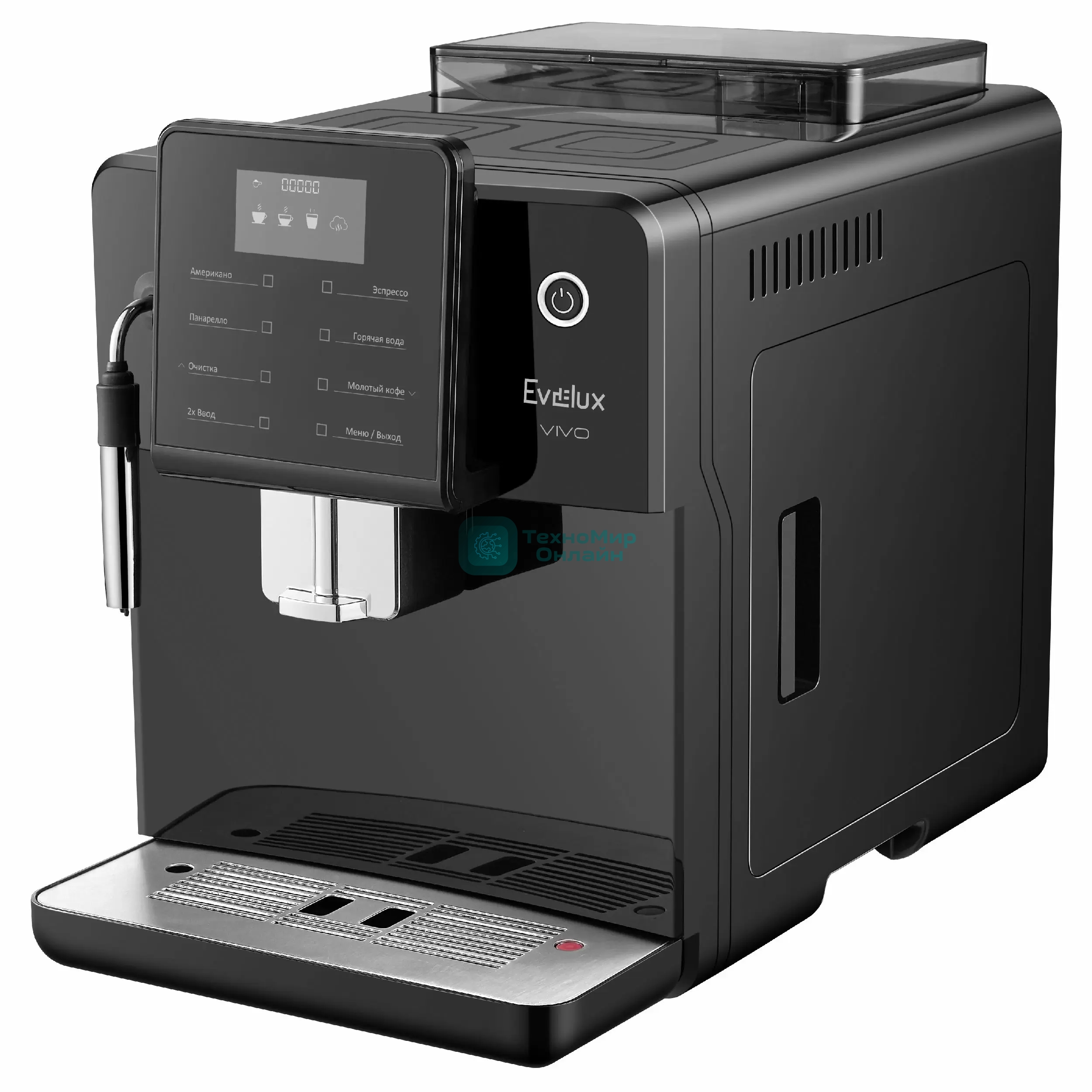 Кофемашина автоматическая Evelux EACM 2007 Vivo черный, исп. кофе - 	зерновой/ молотый, 2 л, 1100 Вт, 20 Бар