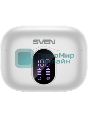 Наушники TWS SVEN E-310B белый, внутриканальные, Bluetooth, сенсорное управление, до 4 ч