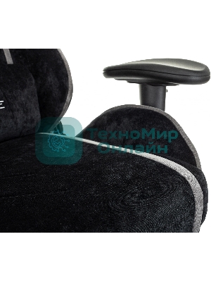 Кресло Zombie Drift/F черный/серый, экокожа, 120 кг, механизм качания, подставка для ног