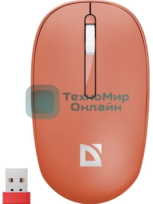 Мышь беспроводная Defender Smart MM-396 красный, 1600 dpi, радиоканал, Bluetooth, USB, кнопки - 3