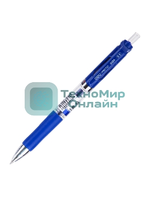 Набор ручек гелевых Deli Mate EQ10430-P автоматическая, прозрачный/синий, d=0.5мм, синие чернила, коробка картонная (12шт)