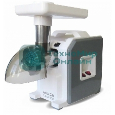 Мясорубка электрическая Аксион М43.03 белый/серый, 1900 Вт, 2.0 кг/мин, реверс, защита от перегрузки, насадки - 6