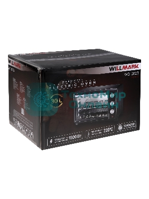 Мини-печь Willmark WO-392B (30 литров, таймер, термостат,230С, 1500Вт, черный)