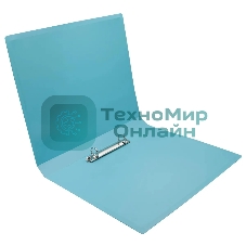 Папка на 2-х кольцах Бюрократ Pastel PAST0812/2RBLUE A4, пластик, 0.5мм корешок 27мм, торцевой карман с бумажной вставкой, голубой