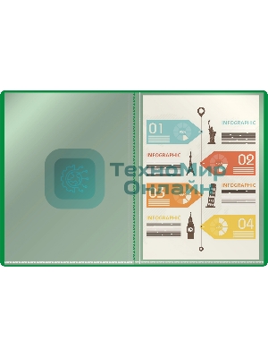 Папка с 30 прозрачными вкладками Silwerhof Eco A4, пластик, 0.5мм, зеленый