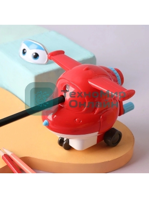Точилка для карандашей механическая Deli EH517 Super Wings 1 отверстие пластик красный коробка (упак.:1шт)