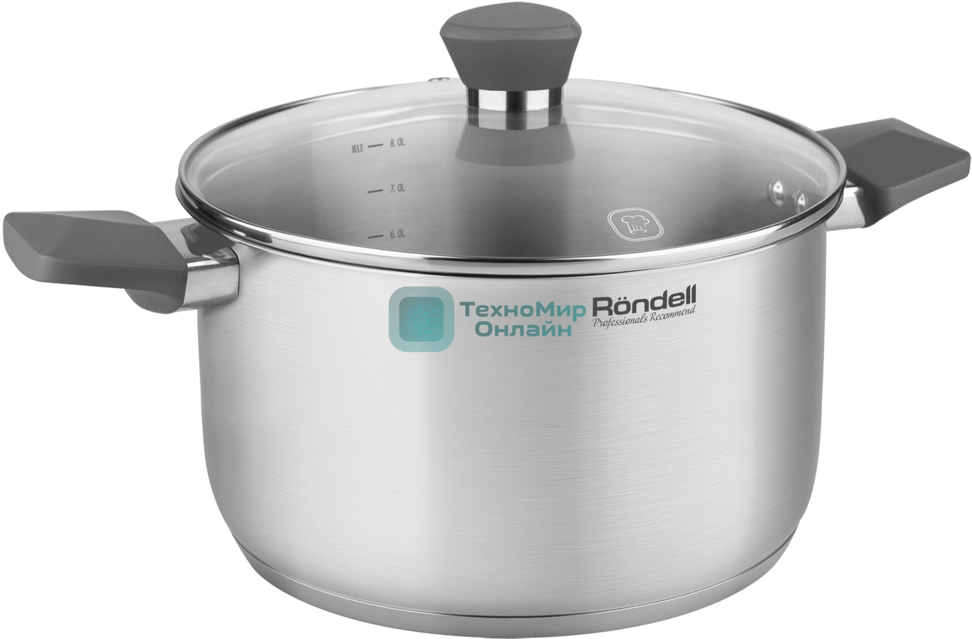 Кастрюля Rondell Strike RDS-1663 8 л. d=26 см (с крышкой) сталь