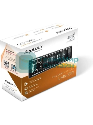 Автомагнитола Prology CMX-270, 1 DIN, Bluetooth, USB Type-A, AUX, пульт ДУ