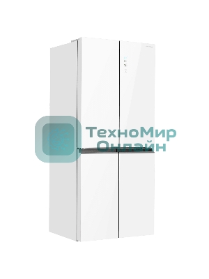 Холодильник Maunfeld MFF192NFPW01 Inverter белый трехкамерный 334/184л морозилка снизу, No Frost, Side by Side