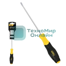 Отвертка шлицевая Deli DL6382501N 8х250мм сталь Cr-V, двухкомпонентная прорезиненная рукоять