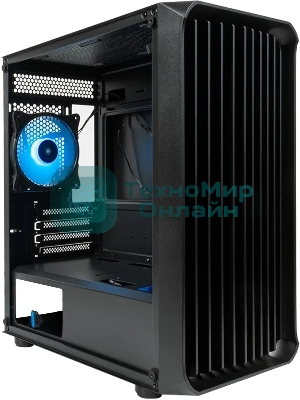 Компьютерный корпус Minitower mATX Eurocase 00-01003411 M205 4ARGb черный без БП закаленное стекло USB 3.0