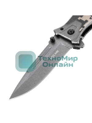 Нож складной Denzel, многоцелевой, системы Liner-Lock, с накладкой G10 на прямой рук-ке+стеклобой 79208