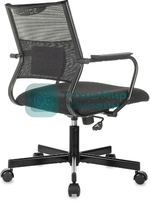 Кресло Бюрократ CH Balance-Low черный экокожа низк.спин. крестов. металл