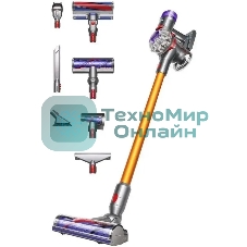Пылесос вертикальный Dyson V8 Absolute оранжевый/серебристый, питание от аккумулятора, 115 Вт, уборка сухая, пылесборник 0.54 л