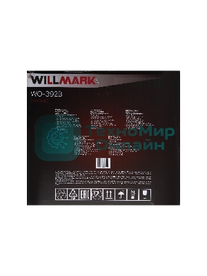 Мини-печь Willmark WO-392B (30 литров, таймер, термостат,230С, 1500Вт, черный)