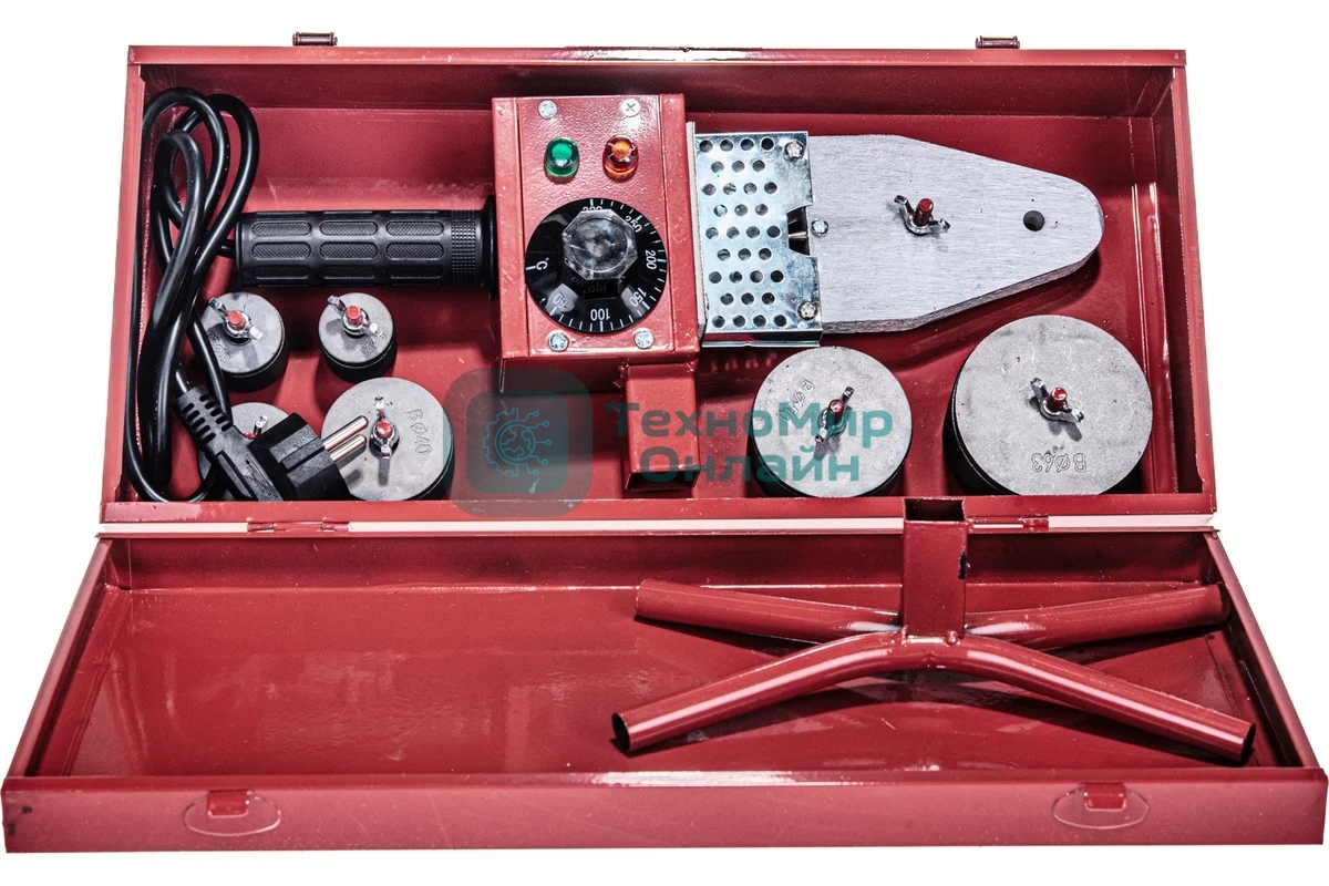 Аппарат для сварки пластиковых труб KRONWERK 94214 800Вт 300 °c 20-25-32-40-50-63мм мет.кейс