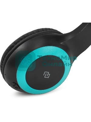 Беспроводные/проводные наушники Digma BT-15 черный/голубой, накладные, Bluetooth + проводной, складная конструкция, до 10 ч