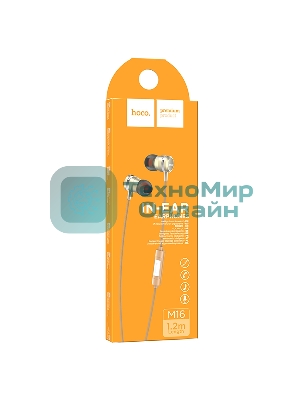 Проводные наушники Hoco M16 золотой, внутриканальные, Jack 3.5 мм