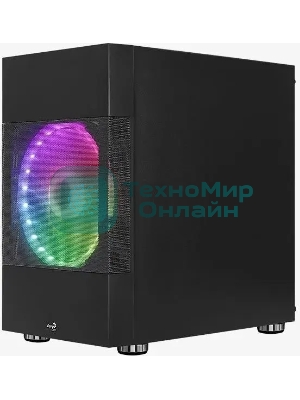 Компьютерный корпус Aerocool/Formula Atomic V1 без БП, mATX, боковое окно (закаленное стекло), черный