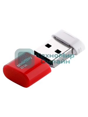 Флешка USB Smartbuy LARA Red (SB32GbLARA-R), 32Gb, USB 2.0, R/W 15/5, красный/белый