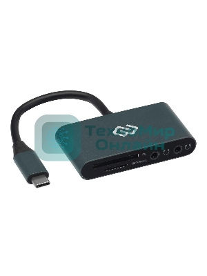 Кард-ридер Digma CR-СA2512-G/темно-серый/SD/TF/micro-SD/USB Type-C/алюминий