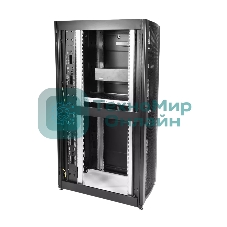 Шкаф серверный ПРОФ напольный 42U (600x1200) дверь перфорированная 2 шт., черный, в сборе, ШТК-СП-42.6.12-44АА-9005