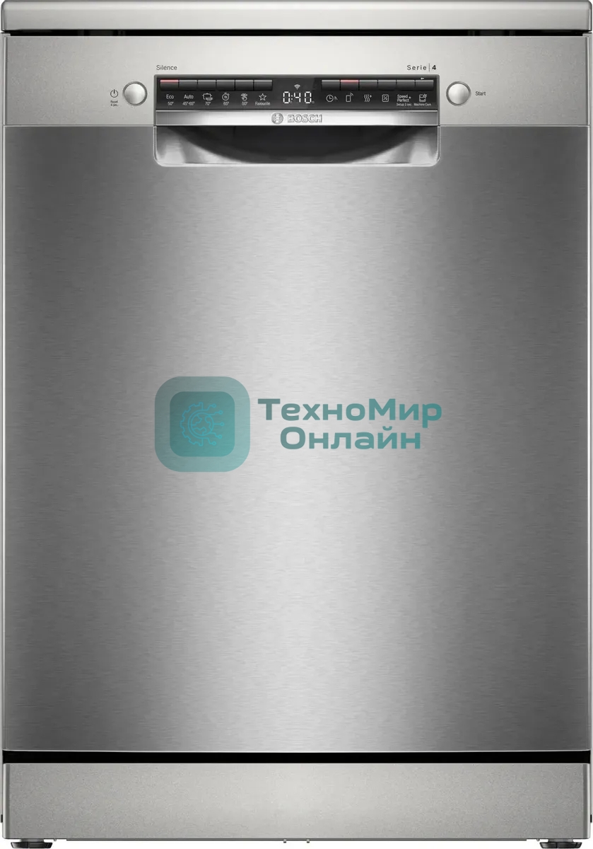 Посудомоечная машина Bosch SMS4HVI00E, серебристый, 60 см, 14 компл., сушка интенсивная, 46 дБ, класс D