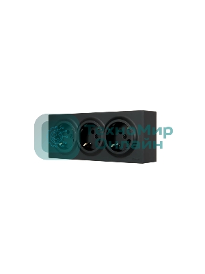 Розетка 3-мест. с заземл. LEZARD LETO 752-4200-127BUP закрытый корпус ПБТ черный бархат