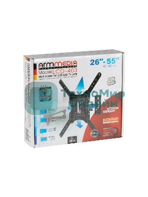Кронштейн для телевизора Arm media LCD-403 new черный, 26
