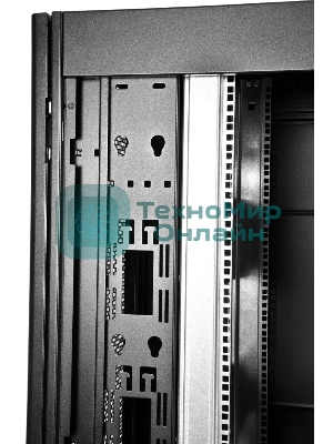 Шкаф серверный ПРОФ напольный 42U (600x1200) дверь перфорированная 2 шт., черный, в сборе, ШТК-СП-42.6.12-44АА-9005