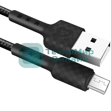 Кабель Defender F181, USB 2.0 (AM) - microUSB 2.0 (BM), 1 м, 2.4А, нейлоновая оплетка, черный