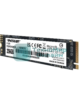 Накопитель SSD Patriot P320, 256Gb, PCIe 3.0 x4, M.2 2280, NVMe, R/W 2200/1200