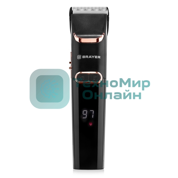 Машинка для стрижки BRAYER BR3401, LED-дисплей, 4 насад, турбо, титан. покр, регу. высоты лезвий