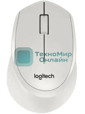 Мышь беспроводная Logitech M330 SILENT PLUS белый, 1000 dpi, радиоканал, USB, кнопки - 3