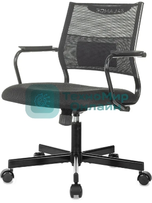 Кресло Бюрократ CH Balance-Low черный экокожа низк.спин. крестов. металл