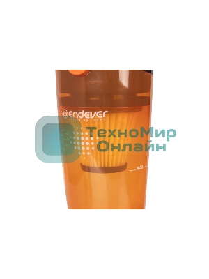 Пылесос вертикальный Endever SkyClean VC-277 темно-серый/оранжевый, питание от сети, 130 Вт, уборка сухая, пылесборник 1.2 л