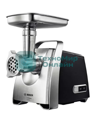 Мясорубка электрическая Bosch MFW68640 черный, 2200 Вт, 4.3 кг/мин, реверс, металлический лоток, насадки - 8