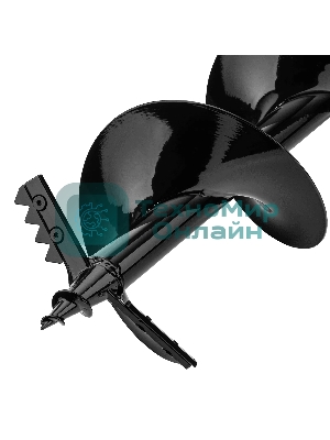 Шнек для грунта Denzel ER-200, диаметр 200 мм, длина 800 мм, соединение 20 мм, съемный нож