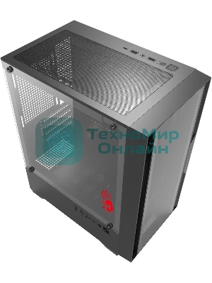 Компьютерный корпус Bloody CC-123 черный без БП mATX 8x120мм 2xUSB2.0 1xUSB3.0 audio bott PSU