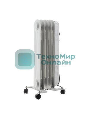 Обогреватель масляный Ресанта ОМПТ- 5Н (5 секций), белый, 1000 Вт, 10 м2, термостат 67/3/2
