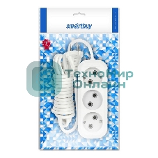 Удлинитель бытовой Smartbuy (SBE-10-3-1.5-N) 3 гнз х 1,5 м (10А/2.2 кВт, ПВС 2х1.0)