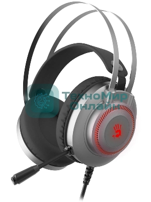 Гарнитура Bloody J200S серый, проводная, подсветка