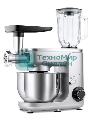 Кухонная машина Hyundai HYM-S7651 планетар.вращ. 1400Вт серебристый