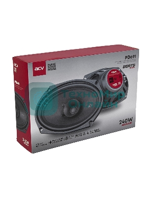 Колонки автомобильные ACV PD-691 BEATS (без решетки) 240Вт 91дБ 4Ом 16x23см (6x9дюйм) (ком.:2кол.) коаксиальные однополосные