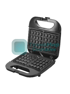 Вафельница Endever Skyline WM-21 черный/стальной, 850 Вт, на 2 вафли, автом. терморегулятор, размеры 22,4*21,7 см